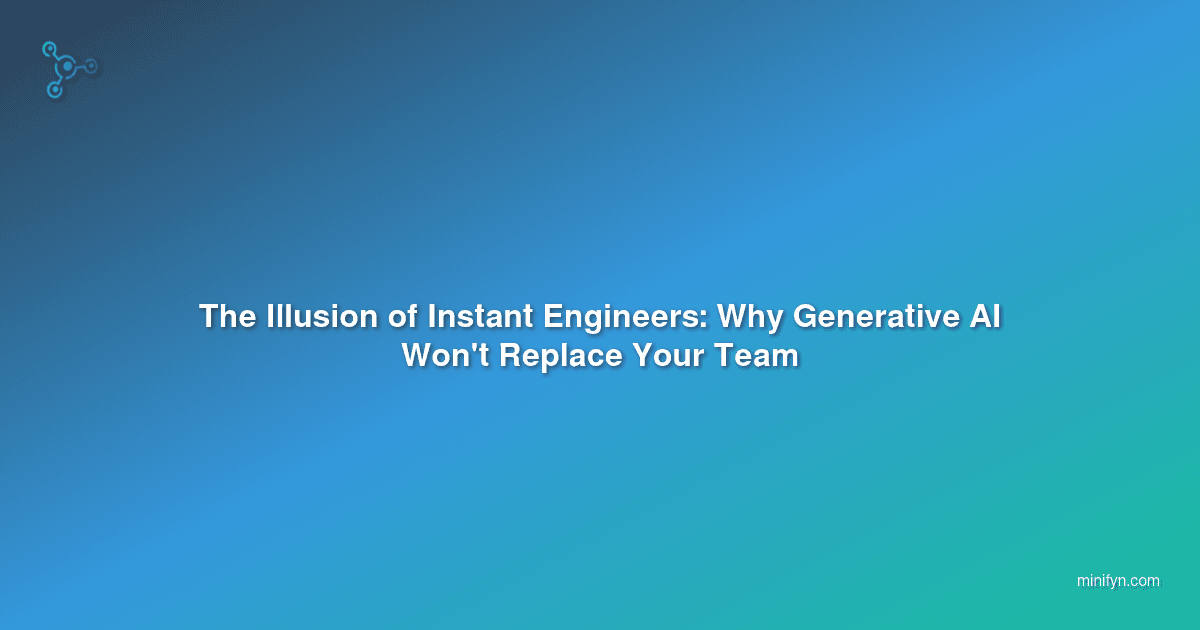 The Illusion of Instant Engineers: Why Generative AI Won't Replace Your Team