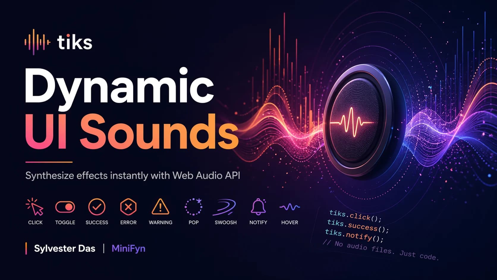 tiks: Generate Dynamic UI Sound Effects with Web Audio API (No Audio Files!)