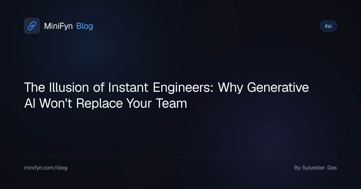 The Illusion of Instant Engineers: Why Generative AI Won't Replace Your Team