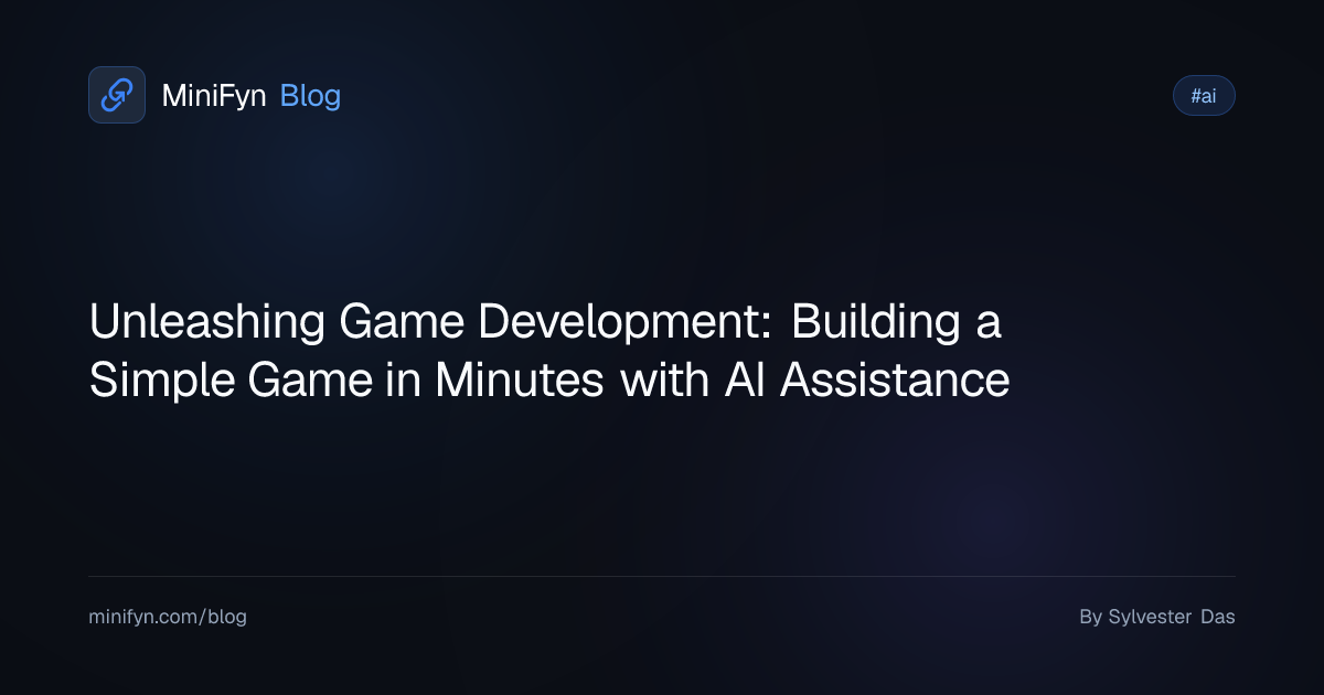 Unleashing Game Development: Building a Simple Game in Minutes with AI Assistance